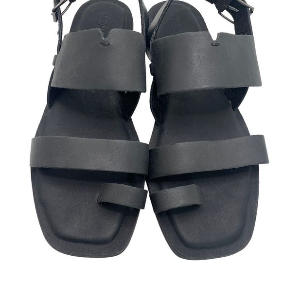 TOMS Freya Black Vegan Leather Sandals Size 7 - Picture 5 of 11